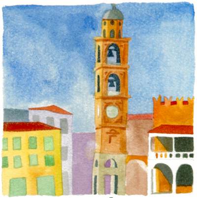 la torre dell'orologio di faenza - faenza's clock tower - originally faenza's namme was faventia