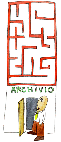 archive like a maze labyrinth illustration 