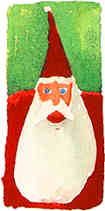 christmas card watercolor image santa claus